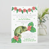 カメレオンのトカゲの2歳の誕生日 招待状 (スタンド正面)