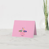 カメレオンのバレンタインカード ピンク色の2匹のカメレオン カード (裏面)