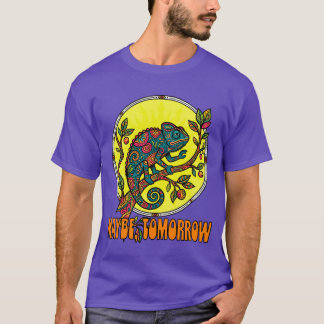 カメレオンのプロcrastination tシャツ