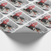 カメレオンのボストンテリア ラッピングペーパー (角)