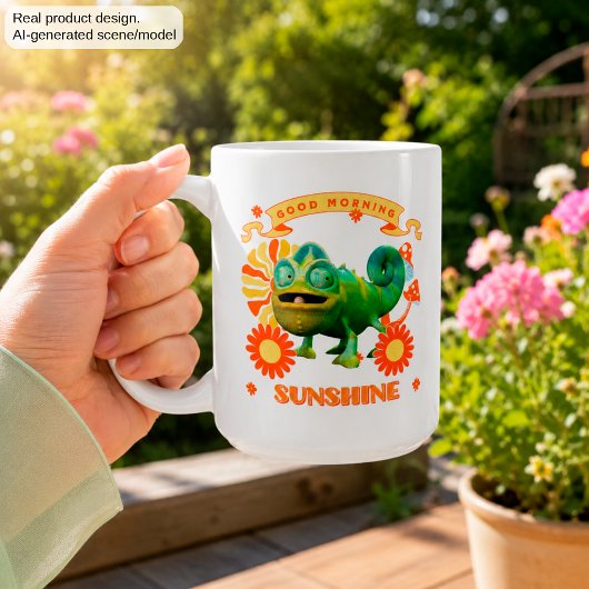 カメレオンの楽しい朝の挨拶 コーヒーマグカップ