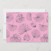 カメレオンの爬虫類の女の子の白い誕生日写真 招待状 (裏面)