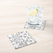 カメレオンの落書き スクエアペーパーコースター (インサイチュ)