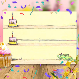 カメレオンの誕生日グリーティングカード サンキューカード