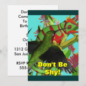 カメレオンの誕生日パーティー招待状 招待状 (正面/裏面)