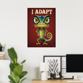 カメレオンのI Adapt - 楽しいキャラクターアート ポスター (ホームオフィス)