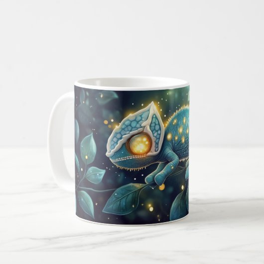 カメレオンはトカゲの一種である爬虫類です  コーヒーマグカップ (正面左)