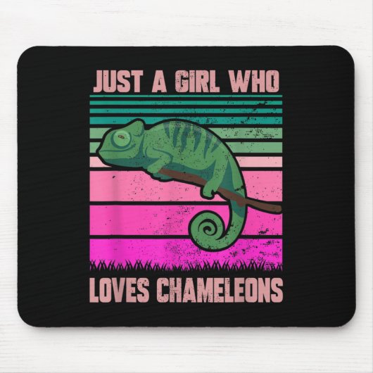 カメレオンを愛する女の子おもしろい引用文リザール マウスパッド (正面)