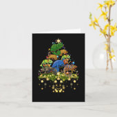 カメレオンクリスマスツリーライツホリデーカメレオン カード (黄色い花)