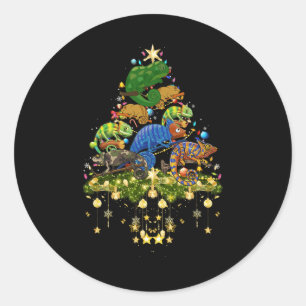 カメレオンクリスマスツリーライツホリデーカメレオン ラウンドシール