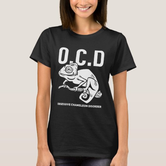 カメレオングリーンリザード爬虫類 Tシャツ (正面)