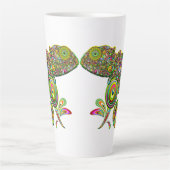 カメレオンサイケデリックファンタジー カフェラテマグ (正面)