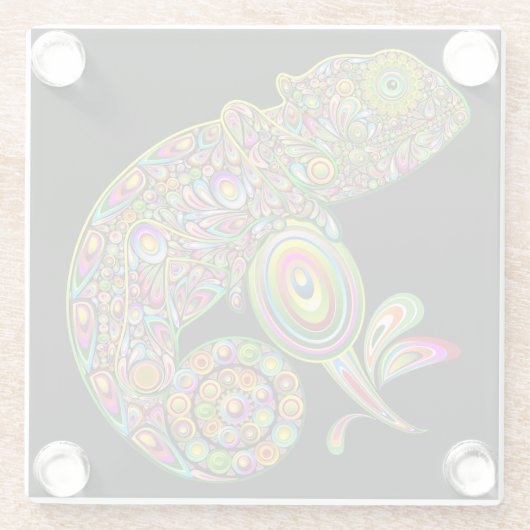 カメレオンサイケデリックファンタジー ガラスコースター (裏面)