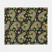 カメレオンサイケデリックファンタジー フリースブランケット (正面(横))