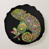カメレオンサイケデリックファンタジー ラウンドクッション (裏面)