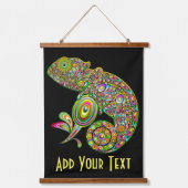 カメレオンサイケデリックファンタジー 吊り下げ型タペストリー (正面)