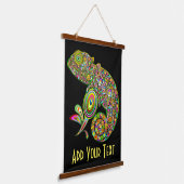 カメレオンサイケデリックファンタジー 吊り下げ型タペストリー (傾斜あり)