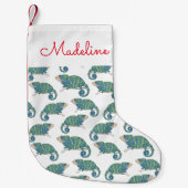 カメレオンパターン|名前の追加 スモールクリスマスストッキング (正面)