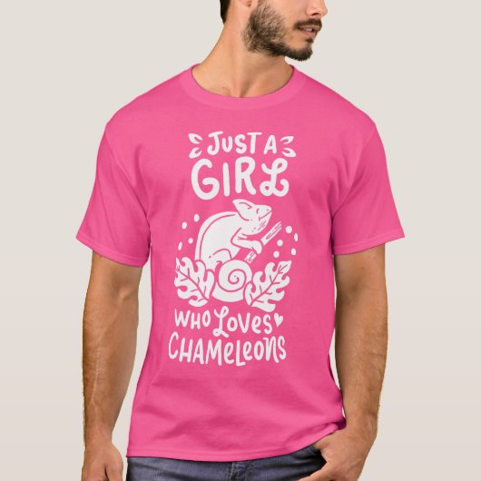 カメレオンリザード爬虫類おもしろいペット Tシャツ (正面)
