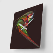 カメレオン抽象芸術アートスクエア スクエア壁時計 (傾斜)