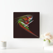 カメレオン抽象芸術アートスクエア スクエア壁時計 (ホーム)