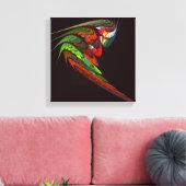 カメレオン抽象芸術アートブラックアンドホワイト キャンバスプリント (インサイチュ (リビング))