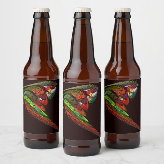 カメレオン抽象芸術アート ビールラベル (ボトル)