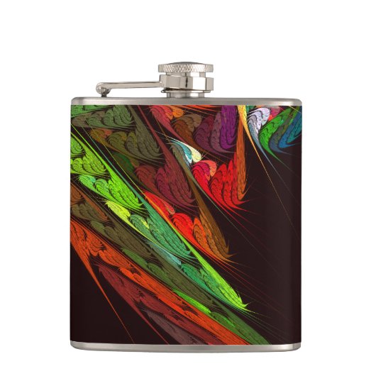 カメレオン抽象芸術アート フラスク (正面)