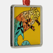 カメレオン爬虫類アートドールイラストレーション メタルオーナメント (右)