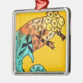 カメレオン爬虫類アートドールイラストレーション メタルオーナメント (左)