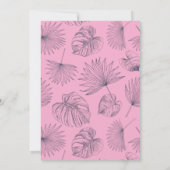 カメレオン爬虫類トロピカルガールホワイト誕生日 招待状 (裏面)