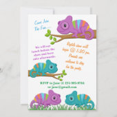 カメレオン誕生日招待状 招待状 (裏面)