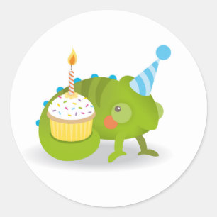 カメレオン誕生日 ラウンドシール