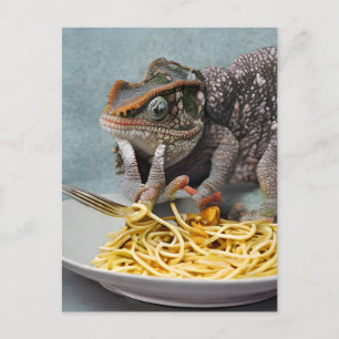 カメレオン食べ物ズスパゲティ ポストカード