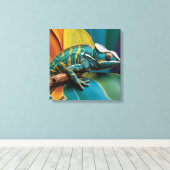 カメレオン キャンバスプリント (インサイチュ (ウッドフロア))