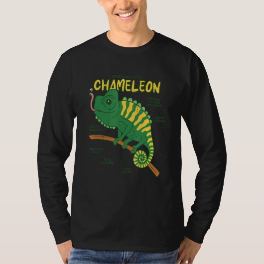 カメレオン+トカゲ+Retilienの解剖学 Tシャツ (正面)