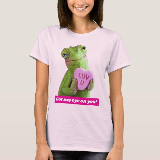 カメレオン ハート (ラブ ユー) Tシャツ (正面)