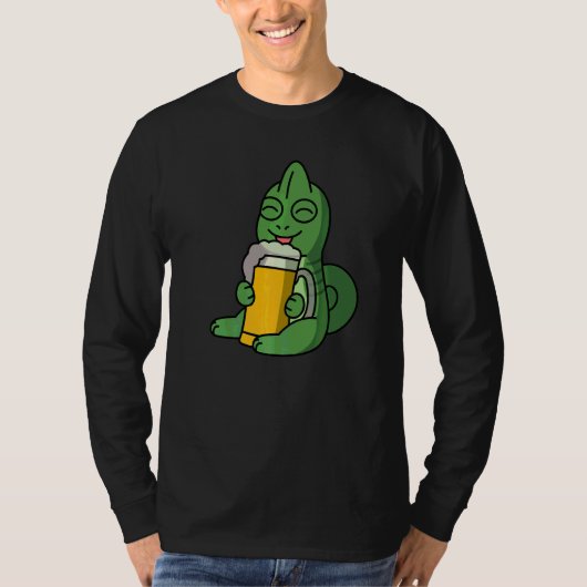カメレオン ビール ペット Tシャツ (正面)