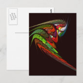 カメレオン・フラクタル・アブストラクト・アート 鮮やかな動きの中に ポストカード (正面/裏面)