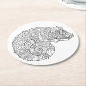 カメレオンZendoodle ラウンドペーパーコースター (アングル)