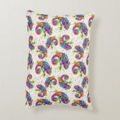 カメレ絵を描オンシンドウォーター色スタイル アクセントクッション (裏面(縦))