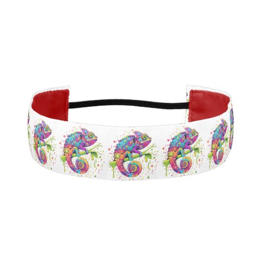 カメレ絵を描オンシンドウォーター色スタイル アスレチックヘッドバンド (正面)