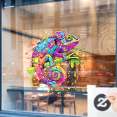 カメレ絵を描オンシンドウォーター色スタイル ウィンドウサイン (カフェ窓)