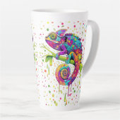 カメレ絵を描オンシンドウォーター色スタイル カフェラテマグ (右アングル)