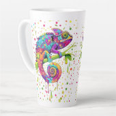 カメレ絵を描オンシンドウォーター色スタイル カフェラテマグ (左アングル)
