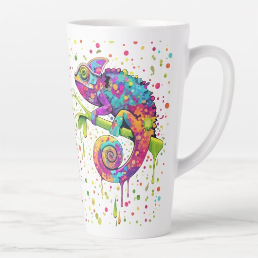 カメレ絵を描オンシンドウォーター色スタイル カフェラテマグ (右)