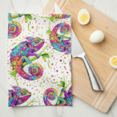 カメレ絵を描オンシンドウォーター色スタイル キッチンタオル (四つ折り)