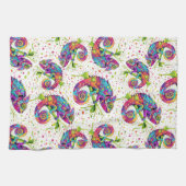 カメレ絵を描オンシンドウォーター色スタイル キッチンタオル (横)