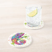 カメレ絵を描オンシンドウォーター色スタイル コースター (側面)