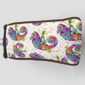 カメレ絵を描オンシンドウォーター色スタイル ゴルフヘッドカバー (正面)